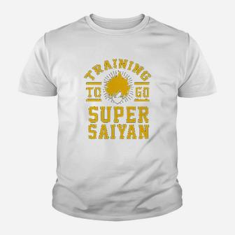 Training To Go Super Saiyan Funny Muscle Gym Workout Youth T-shirt | Crazezy UK