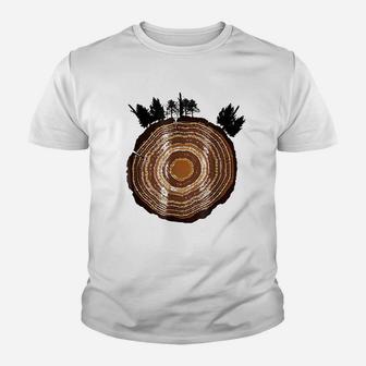 Tree Slice Woods Thicket Tree Rings Youth T-shirt | Crazezy