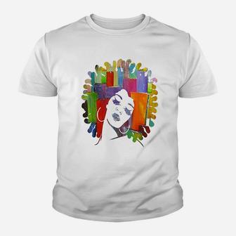 Trendy Afro Strong Melanin Queen With Natural Hair Youth T-shirt | Crazezy