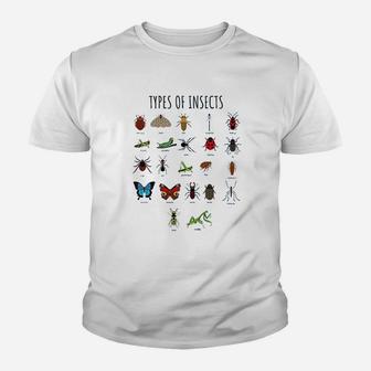 Types Of Insects Bug Identification Science Youth T-shirt | Crazezy CA