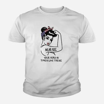 Unbreakable Nurse Hero Us Frontline Essential Worker Gift Youth T-shirt | Crazezy