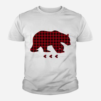 Uncle Bear Christmas Pajama Red Plaid Buffalo Family Gift Youth T-shirt | Crazezy