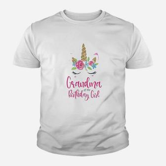 Unicorn Grandma Of The Birthday Girl Youth T-shirt | Crazezy