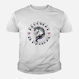 Unicorn Tattoo Art Recovery Is Magical Na Aa Sobriety Gift Youth T-shirt | Crazezy AU