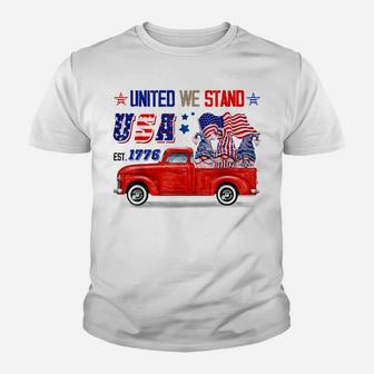 United We Stand Usa Patriotic Gnome American Flag Youth T-shirt | Crazezy AU