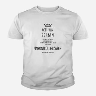 Unkontrollierbaren Serbin Kinder T-Shirt - Seseable
