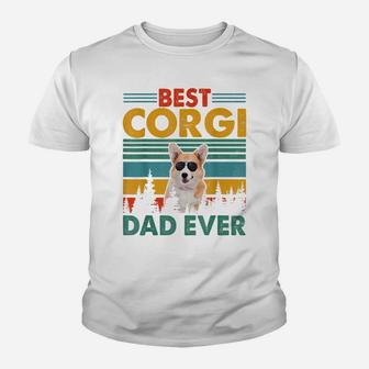 Vintag Retro Best Corgi Dog Dad Happy Father's Day Dog Lover Youth T-shirt | Crazezy DE