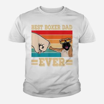 Vintage Best Dog Boxer Dad Ever With Sun Glass Youth T-shirt | Crazezy