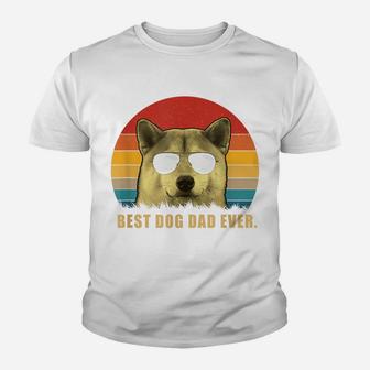 Vintage Best Dog Dad Ever T Shirt Shiba Inu Shirts Youth T-shirt | Crazezy