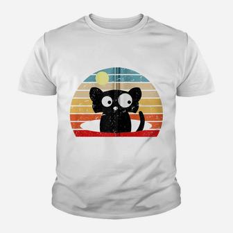 Vintage Black Cat Lover Retro Style Cats Zip Hoodie Youth T-shirt | Crazezy DE