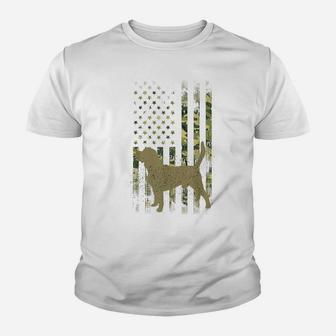 Vintage Hunting Dog Camouflage Usa Flag English Beagle Youth T-shirt | Crazezy