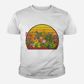 Vintage Inspired Flower Botanical Chart Plant Lover Youth T-shirt | Crazezy