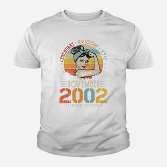 Vintage Legendary Awesome Epic Since November 2002 Birthday Youth T-shirt | Crazezy DE