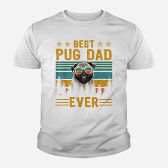 Vintage Retro Best Pug Dad Ever Dog Lover Father's Day Youth T-shirt | Crazezy