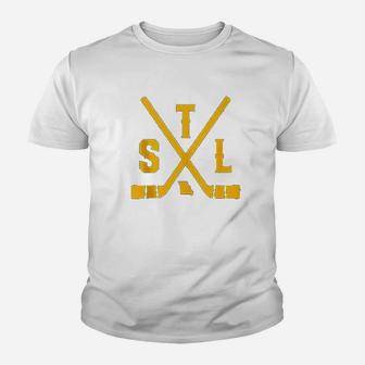 Vintage St Louis Ice Hockey Sticks State Outline Youth T-shirt | Crazezy DE