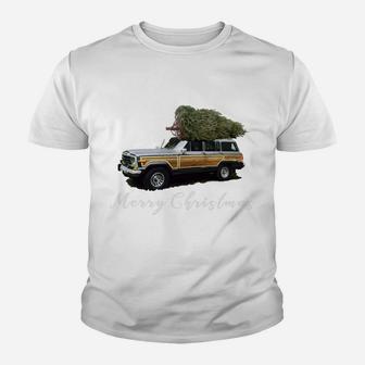 Vintage Surf Wagon Suv Merry Christmas Tree On A Truck Youth T-shirt | Crazezy UK