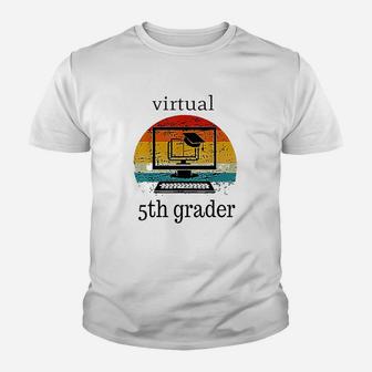 Virtual 5Th Grader Vintage Distance Learning Back To School Youth T-shirt | Crazezy DE