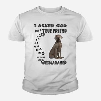 Weimaraner Quote Mom Weim Dad Costume, Cute Grey Hunting Dog Youth T-shirt | Crazezy