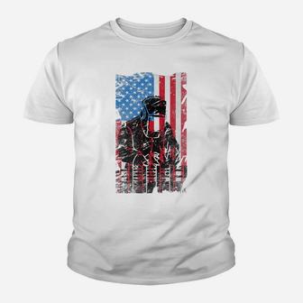 Welder American Flag Usa Patriotic Welder Job Distressed Youth T-shirt | Crazezy