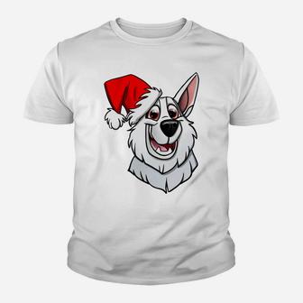 White German Shepherd Christmas Youth T-shirt | Crazezy