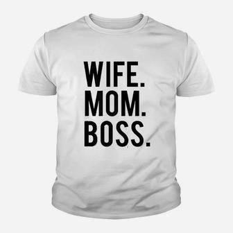Wife Mom Boss Mothers Day Youth T-shirt | Crazezy DE