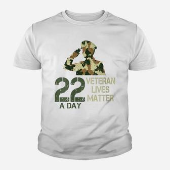 Womens 22 Veterans A Day Veteran Lives Matter Youth T-shirt | Crazezy