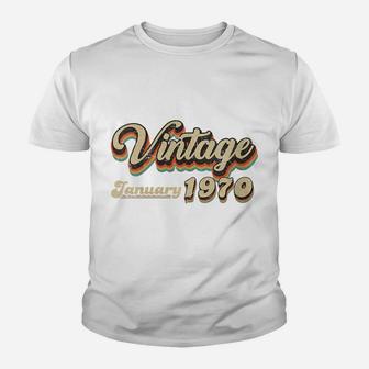 Womens 50Th Birthday Gift Vintage January 1970 Fifty Years Old Youth T-shirt | Crazezy CA
