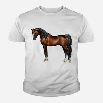 Womens Beautiful Dark Brown Bay Egyptian Arabian Horse Lovers Youth T-shirt | Crazezy