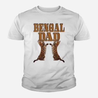 Womens Bengal Cat Dad Father's Day Gift Cat Lovers Present Youth T-shirt | Crazezy