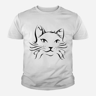 Womens Cat Lovers, Cute Cat Face For Cat Moms Women Girls And Kids Youth T-shirt | Crazezy CA