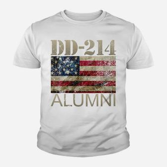 Womens Dd-214 Army Alumni Vintage American Flag Youth T-shirt | Crazezy