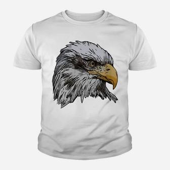 Womens Eagle Imprint American Bird Animal Retro Art Motif Bald Youth T-shirt | Crazezy