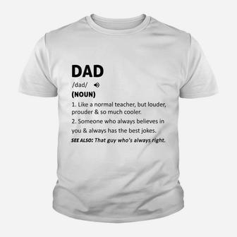Womens Funny Dad Definition Dad Noun Humor Dad Defined Father's Day Youth T-shirt | Crazezy