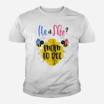 Womens Gender Reveal What Will It Bee Shirt He Or She Mom Youth T-shirt | Crazezy AU