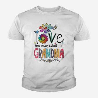Womens I Love Being Called Grandma Daisy Flower Cute Mother's Day Youth T-shirt | Crazezy UK