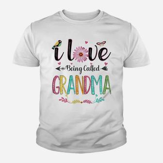 Womens I Love Being Called Grandma Daisy Flower For Mimi Nana Lover Youth T-shirt | Crazezy