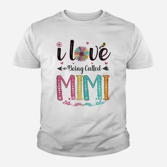 Womens I Love Being Called Mimi Daisy Flower For Grandma Youth T-shirt | Crazezy CA