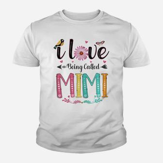 Womens I Love Being Called Mimi Daisy Flower For Grandma Youth T-shirt | Crazezy