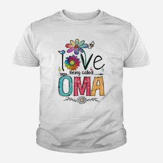 Womens I Love Being Called Oma Daisy Flower Cute Mother's Day Youth T-shirt | Crazezy DE