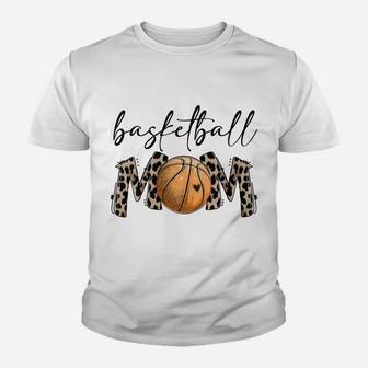 Womens Leopard Basketball Mom Proud Basketball Players Mom Funny Youth T-shirt | Crazezy CA