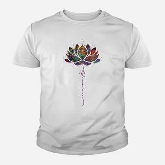 Womens Lotus Flower Namaste Yoga Watercolor Meditation Zen Bohemian Youth T-shirt | Crazezy