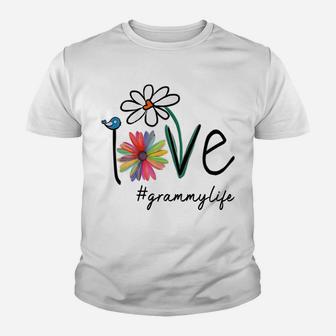 Womens Love Grammylife Life Daisy Flower Cute Funny Mother's Day Youth T-shirt | Crazezy DE