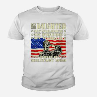 Womens My Daughter My Soldier Hero Proud Military Mom Army Mother Youth T-shirt | Crazezy AU