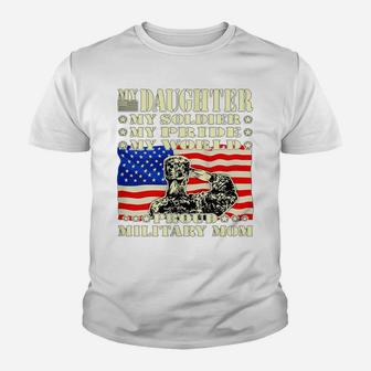 Womens My Daughter My Soldier Hero Proud Military Mom Army Mother Youth T-shirt | Crazezy