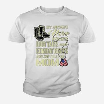 Womens My Daughter Wears Dog Tags And Combat Boots - Proud Army Mom Youth T-shirt | Crazezy UK