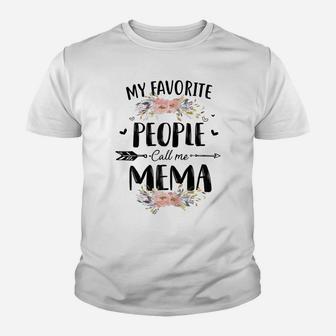 Womens My Favorite People Call Me Mema Flower Mother's Day Gift Youth T-shirt | Crazezy AU
