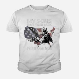 Womens My Sons Have Your Back - Proud Army Mom Military Mother Gift Youth T-shirt | Crazezy DE