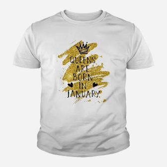 Womens Perfect Queens Are Born In January Birthday Gift Elegance Youth T-shirt | Crazezy DE