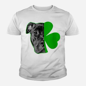 Womens Pitbull Love And Lucky Irish Shamrock Saint St Patricks Day Youth T-shirt | Crazezy