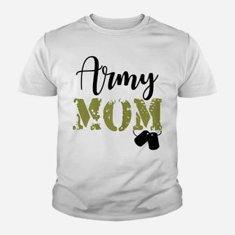 Womens Proud Army Mom Clothing, Fun American Military Graphic Gift Youth T-shirt | Crazezy AU